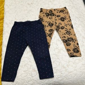 Super cute Gap organic cotton toddler leggings - navy and brown